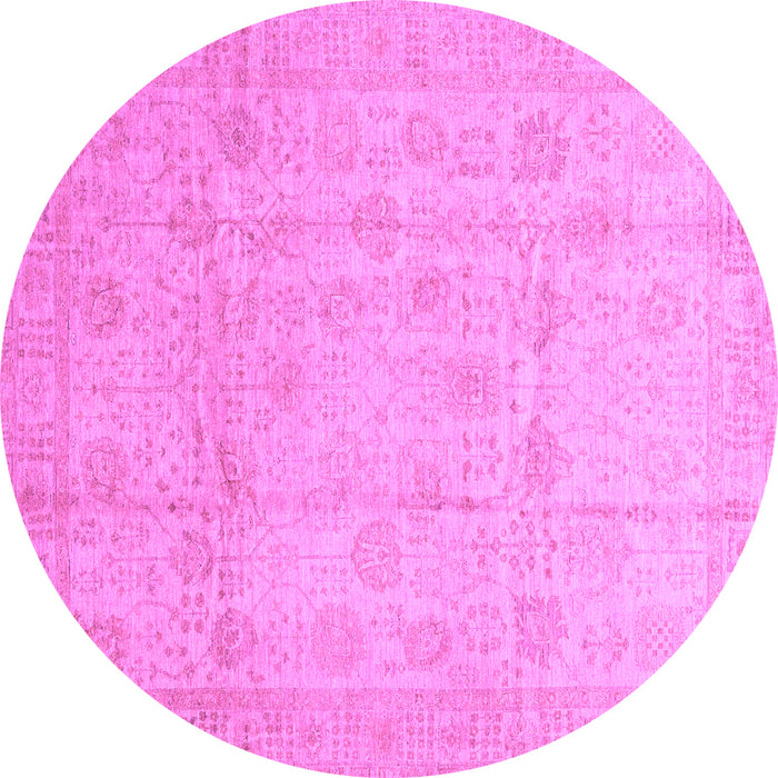 Round Machine Washable Oriental Purple Traditional Area Rugs, wshabs3682pur