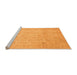 Sideview of Machine Washable Oriental Orange Traditional Area Rugs, wshabs3682org