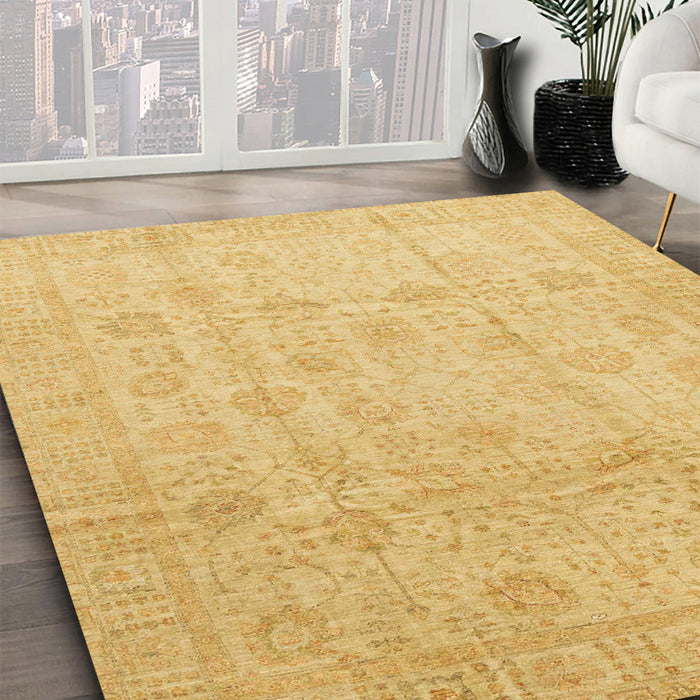 Machine Washable Abstract Chrome Gold Yellow Rug in a Family Room, wshabs3682
