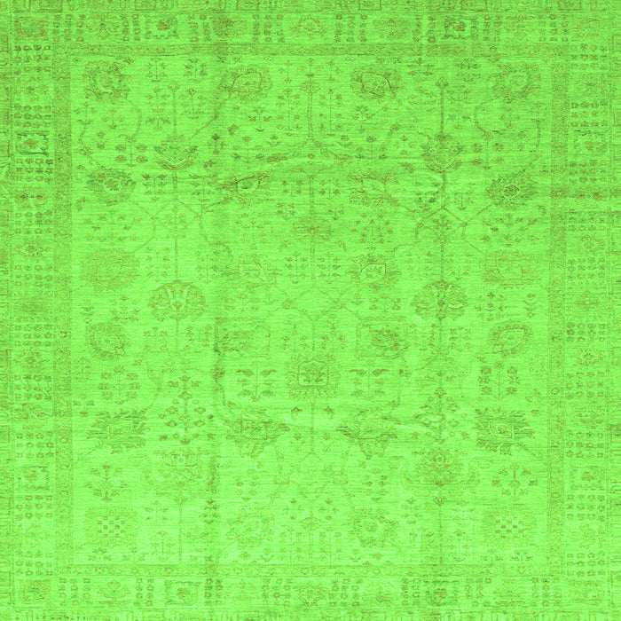 Square Machine Washable Oriental Green Traditional Area Rugs, wshabs3682grn