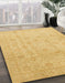 Abstract Chrome Gold Yellow Oriental Rug in Family Room, abs3682