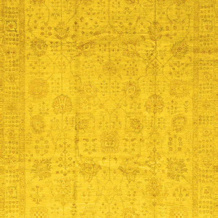 Machine Washable Oriental Yellow Traditional Rug, wshabs3682yw