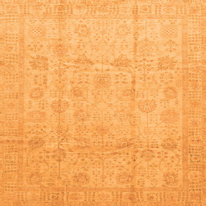 Square Oriental Orange Traditional Rug, abs3682org