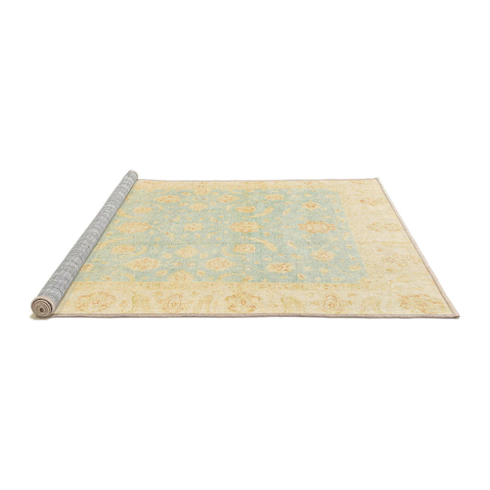 Sideview of Machine Washable Abstract Brown Gold Rug, wshabs3683