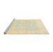 Sideview of Machine Washable Abstract Brown Gold Rug, wshabs3683
