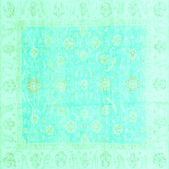 Square Oriental Turquoise Traditional Rug, abs3683turq