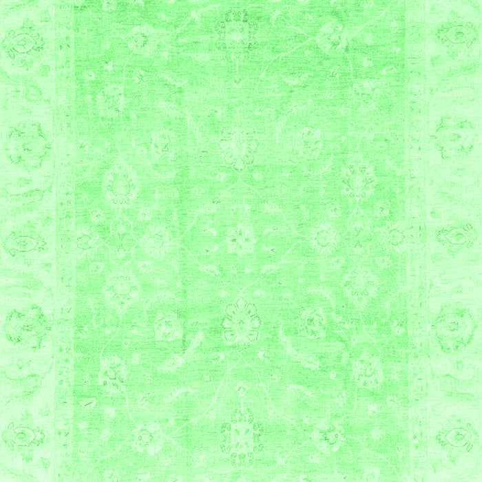 Machine Washable Oriental Emerald Green Traditional Area Rugs, wshabs3683emgrn