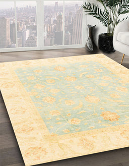 Machine Washable Abstract Brown Gold Rug in a Family Room, wshabs3683