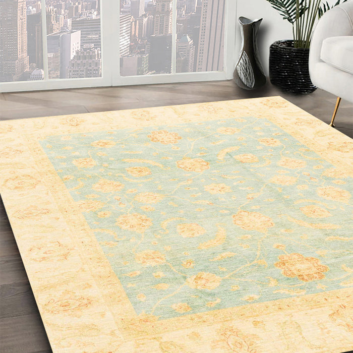 Machine Washable Abstract Brown Gold Rug in a Family Room, wshabs3683