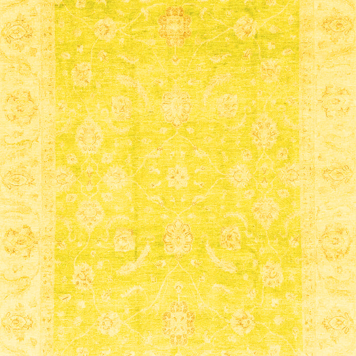 Machine Washable Oriental Yellow Traditional Rug, wshabs3683yw