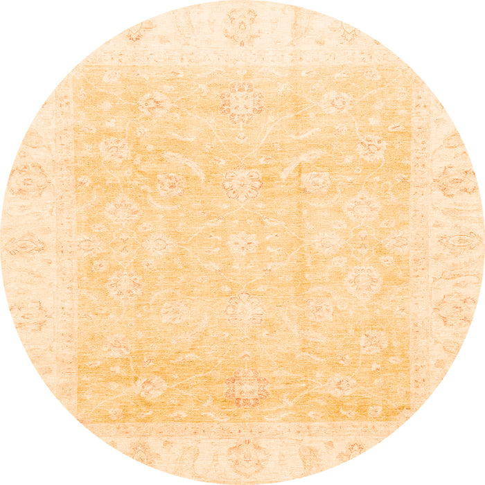 Round Oriental Orange Traditional Rug, abs3683org