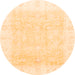 Round Oriental Orange Traditional Rug, abs3683org