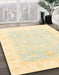 Abstract Brown Gold Oriental Rug in Family Room, abs3683