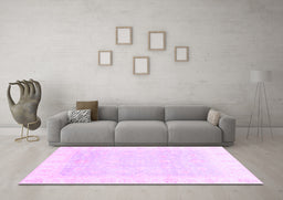 Machine Washable Oriental Purple Traditional Area Rugs in a Living Room, wshabs3683pur