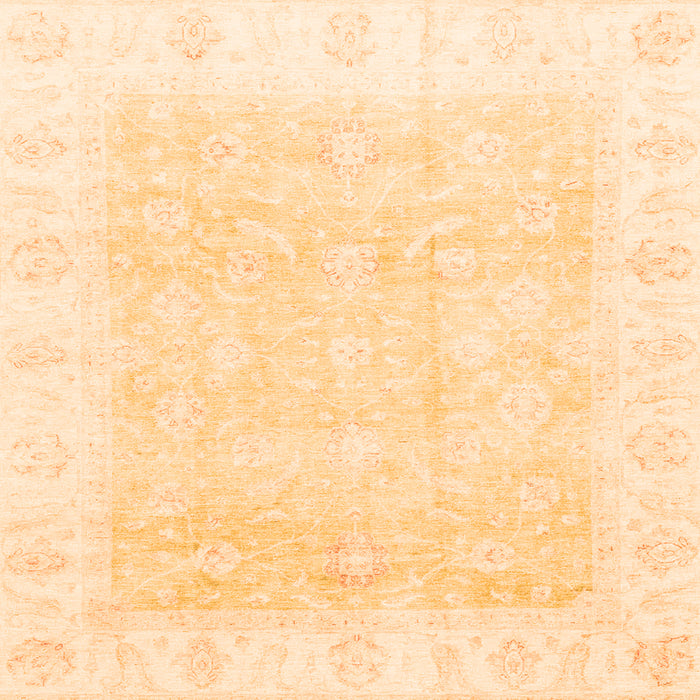 Square Oriental Orange Traditional Rug, abs3683org
