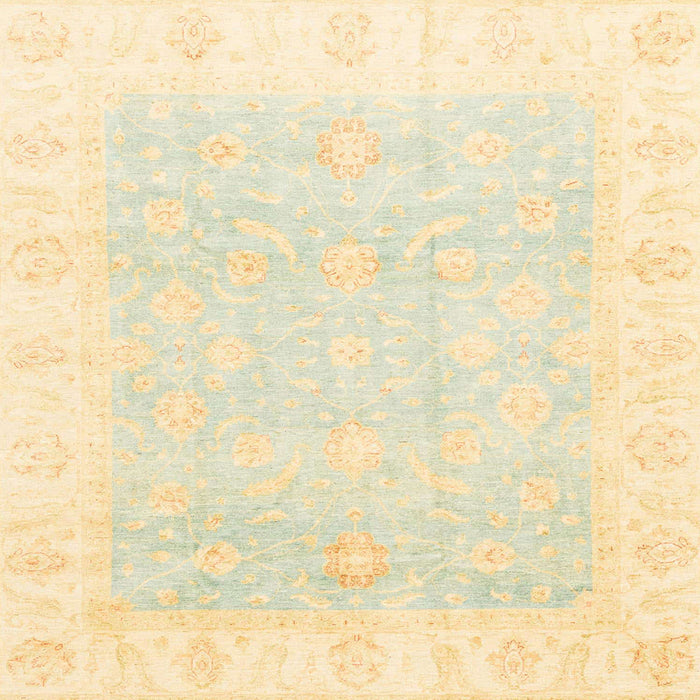 Square Abstract Brown Gold Oriental Rug, abs3683