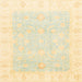 Square Abstract Brown Gold Oriental Rug, abs3683