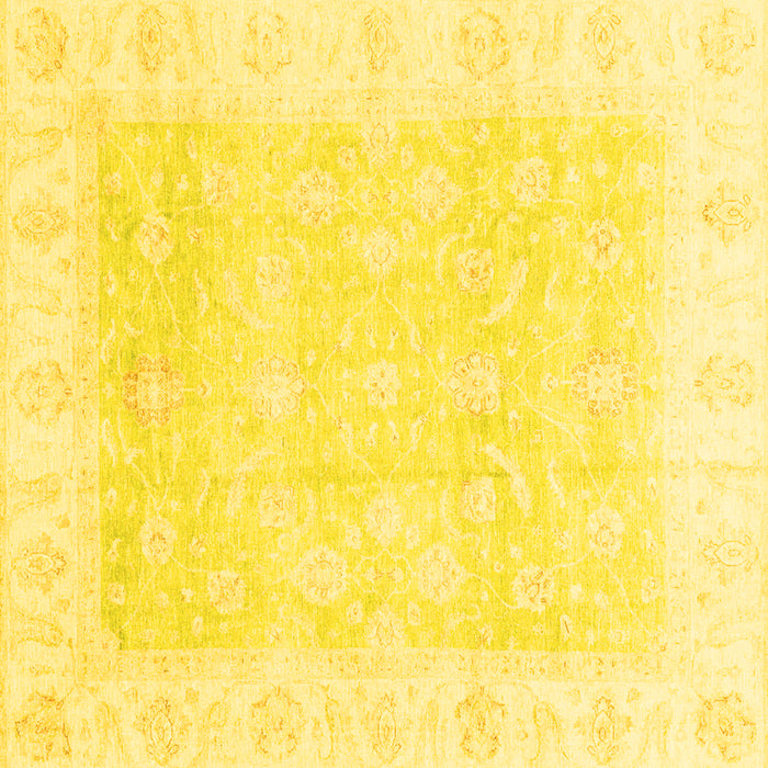 Square Oriental Yellow Traditional Rug, abs3683yw
