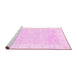 Sideview of Machine Washable Oriental Pink Traditional Rug, wshabs3683pnk