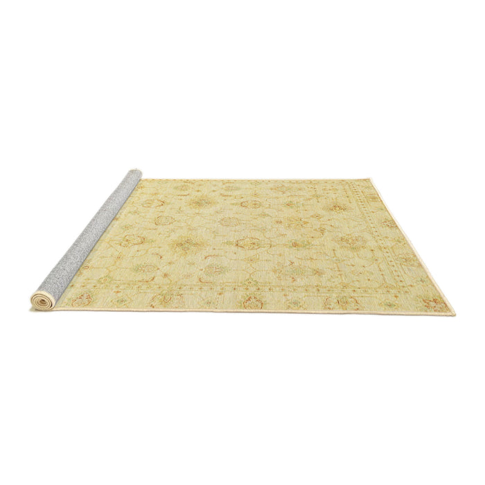 Sideview of Machine Washable Abstract Sun Yellow Rug, wshabs3684