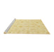 Sideview of Machine Washable Abstract Sun Yellow Rug, wshabs3684