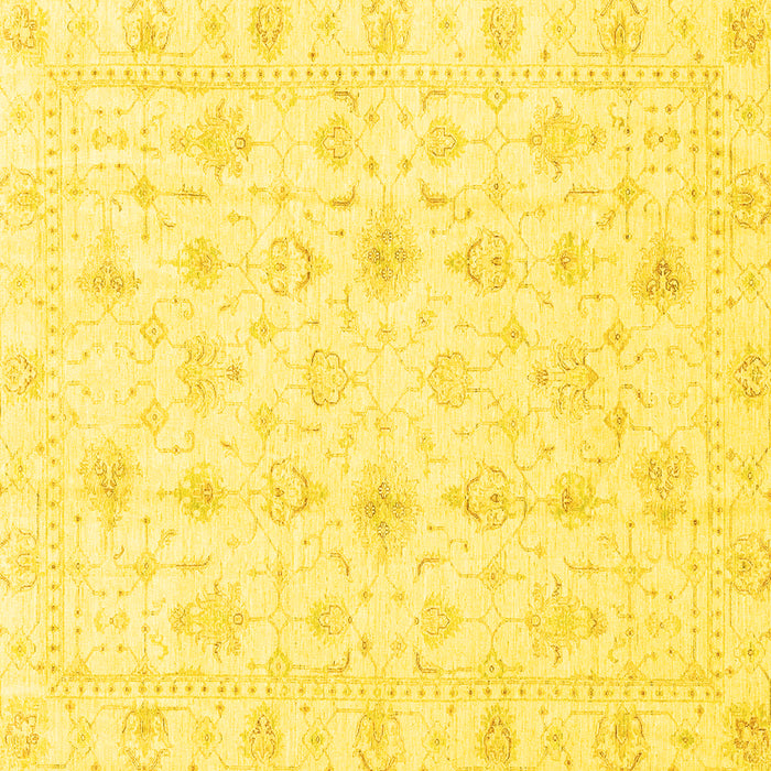 Square Oriental Yellow Traditional Rug, abs3684yw