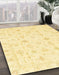 Abstract Sun Yellow Oriental Rug in Family Room, abs3684