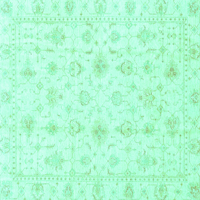 Square Machine Washable Oriental Turquoise Traditional Area Rugs, wshabs3684turq