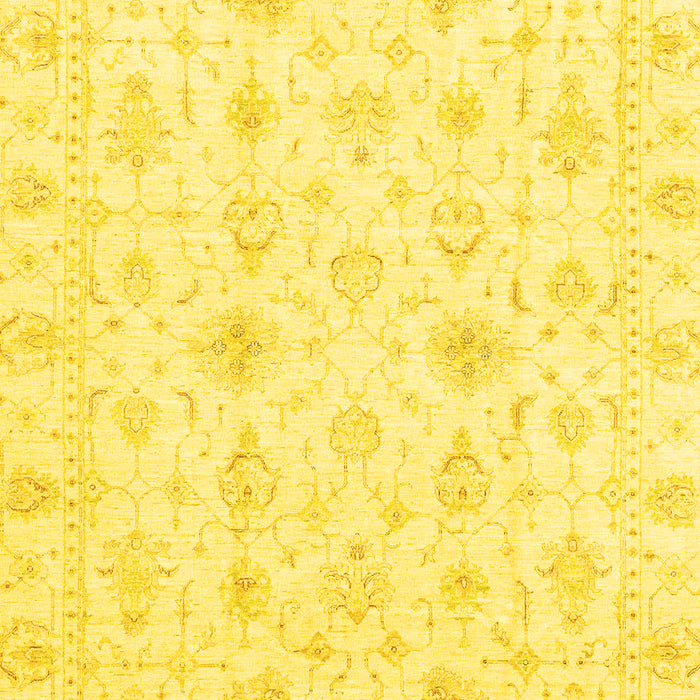 Machine Washable Oriental Yellow Traditional Rug, wshabs3684yw