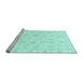 Sideview of Machine Washable Oriental Light Blue Traditional Rug, wshabs3684lblu