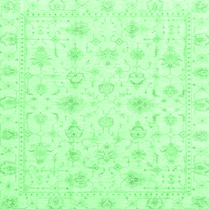 Square Oriental Emerald Green Traditional Rug, abs3684emgrn