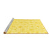 Sideview of Machine Washable Oriental Yellow Traditional Rug, wshabs3684yw