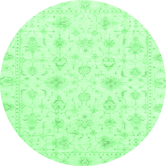 Round Oriental Emerald Green Traditional Rug, abs3684emgrn
