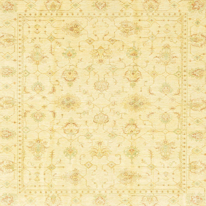 Square Abstract Sun Yellow Oriental Rug, abs3684