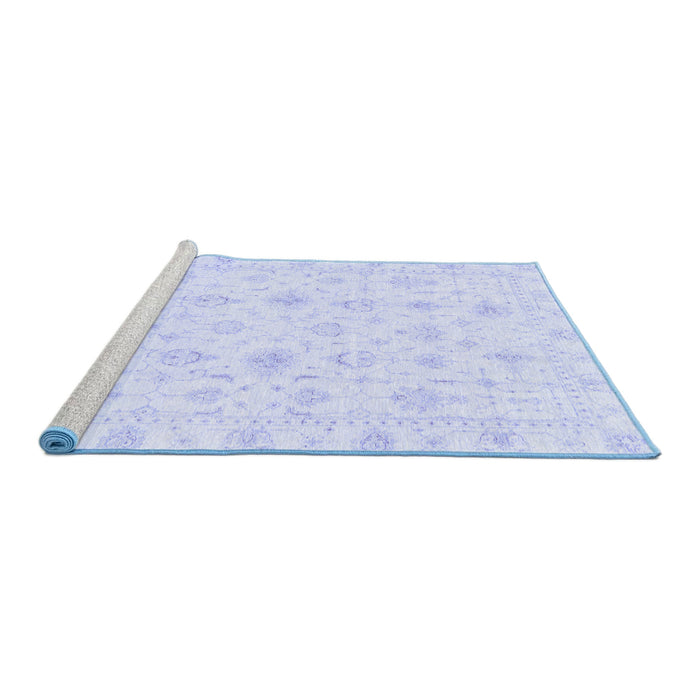 Sideview of Machine Washable Oriental Blue Traditional Rug, wshabs3684blu