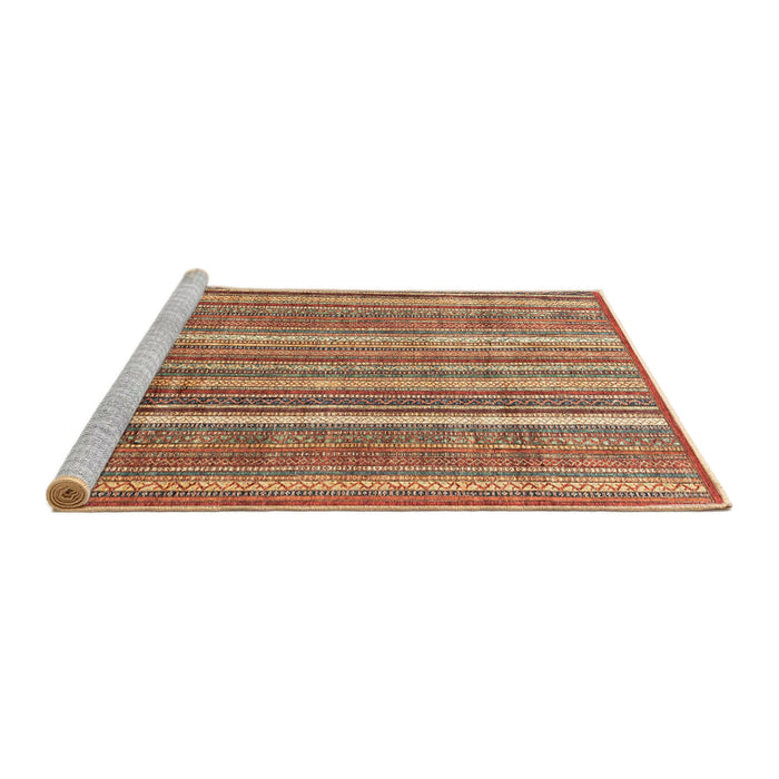 Sideview of Machine Washable Abstract Red Rug, wshabs3685