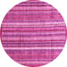 Round Machine Washable Abstract Pink Modern Rug, wshabs3685pnk