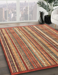 Abstract Red Modern Rug, abs3685