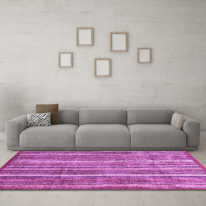 Machine Washable Abstract Purple Modern Area Rugs in a Living Room, wshabs3685pur