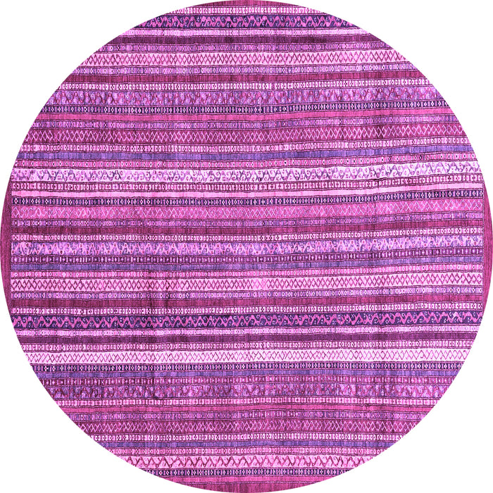 Round Abstract Purple Modern Rug, abs3685pur