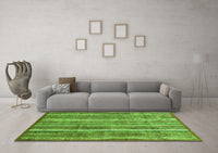 Machine Washable Abstract Green Modern Rug, wshabs3685grn