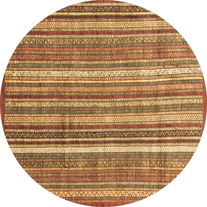 Round Machine Washable Abstract Brown Modern Rug, wshabs3685brn