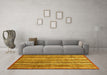 Machine Washable Abstract Yellow Modern Rug in a Living Room, wshabs3685yw