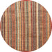 Round Abstract Red Modern Rug, abs3685