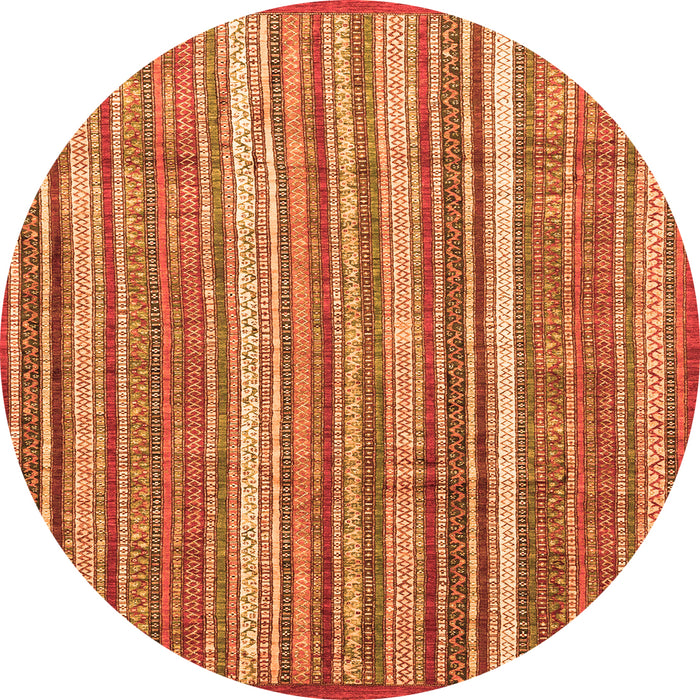 Round Abstract Orange Modern Rug, abs3685org