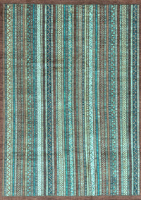 Abstract Light Blue Modern Rug, abs3685lblu