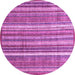 Round Machine Washable Abstract Purple Modern Area Rugs, wshabs3685pur