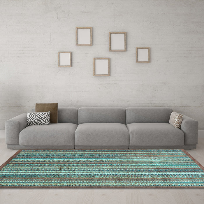 Machine Washable Abstract Light Blue Modern Rug in a Living Room, wshabs3685lblu