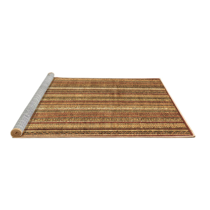 Sideview of Machine Washable Abstract Brown Modern Rug, wshabs3685brn