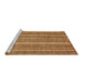 Sideview of Machine Washable Abstract Brown Modern Rug, wshabs3685brn